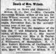 Cornelia W. Stevenson Wilson Death. The News and Observer (Raleigh, NC), 8 Dec 1901