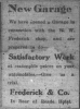 Frederick and Co. Garage, The Roxboro Courier (Roxboro, NC), 18 February 1923 
