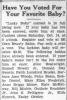 Mary Ellen Frederick 'Lucky Baby Contest,' The Roxboro Courier, 11 October 1933